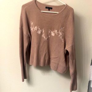 Kendall and Kylie Cream/Beige Color Floral Sweater Size Large
